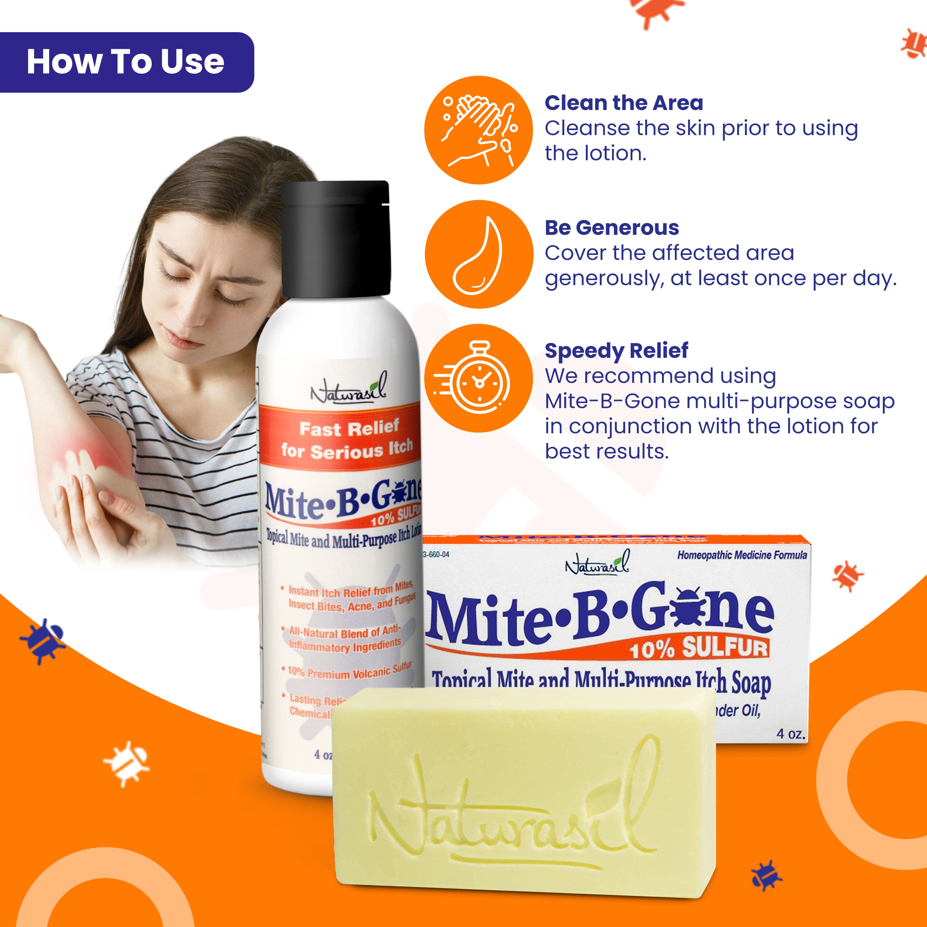 Mite-B-Gone 10% Sulfur Lotion (8oz) | Itch Relief From Mites, Insect B ...