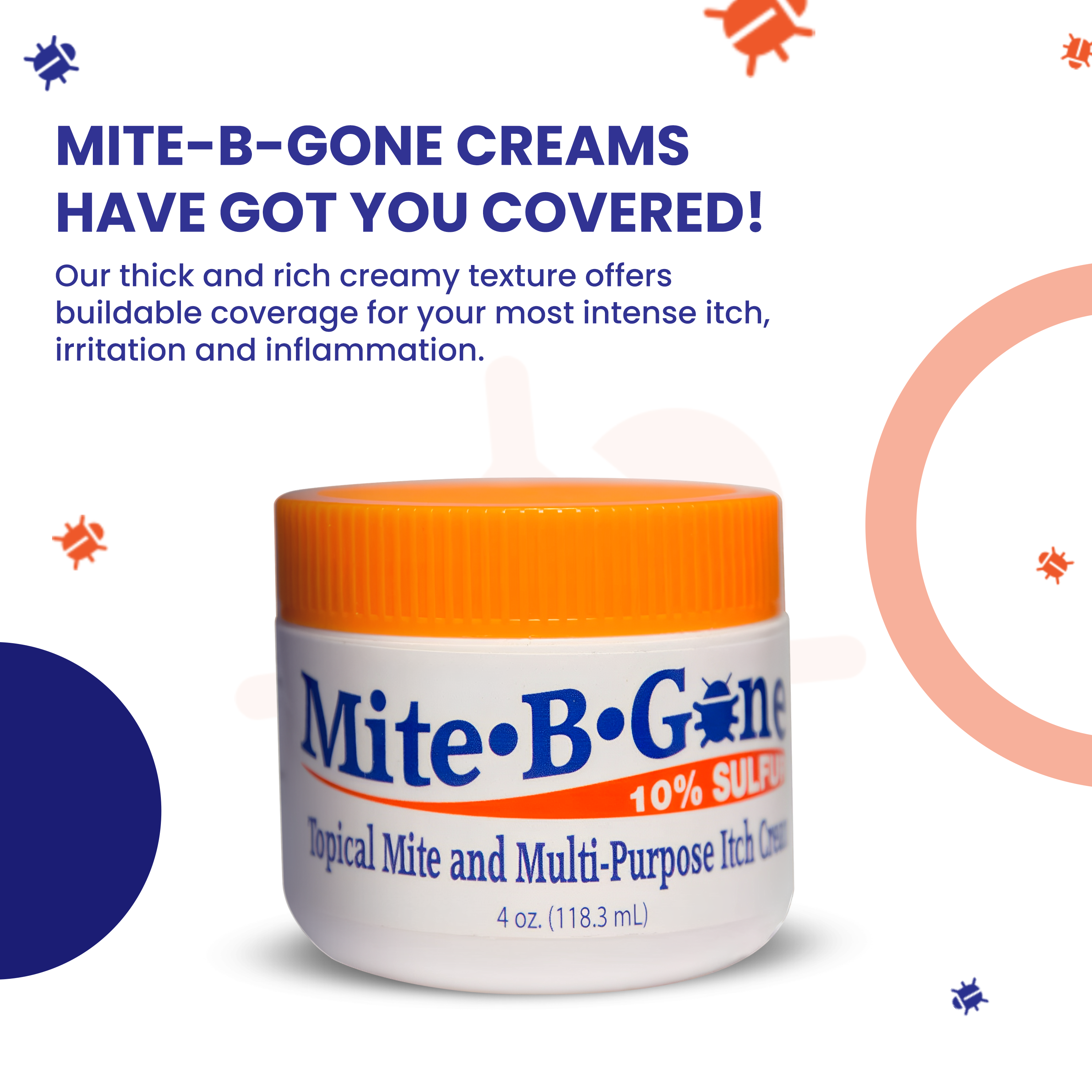 Mite-B-Gone 10% Sulfur Cream (4oz) | Itch Relief From Mites, Insect Bi ...