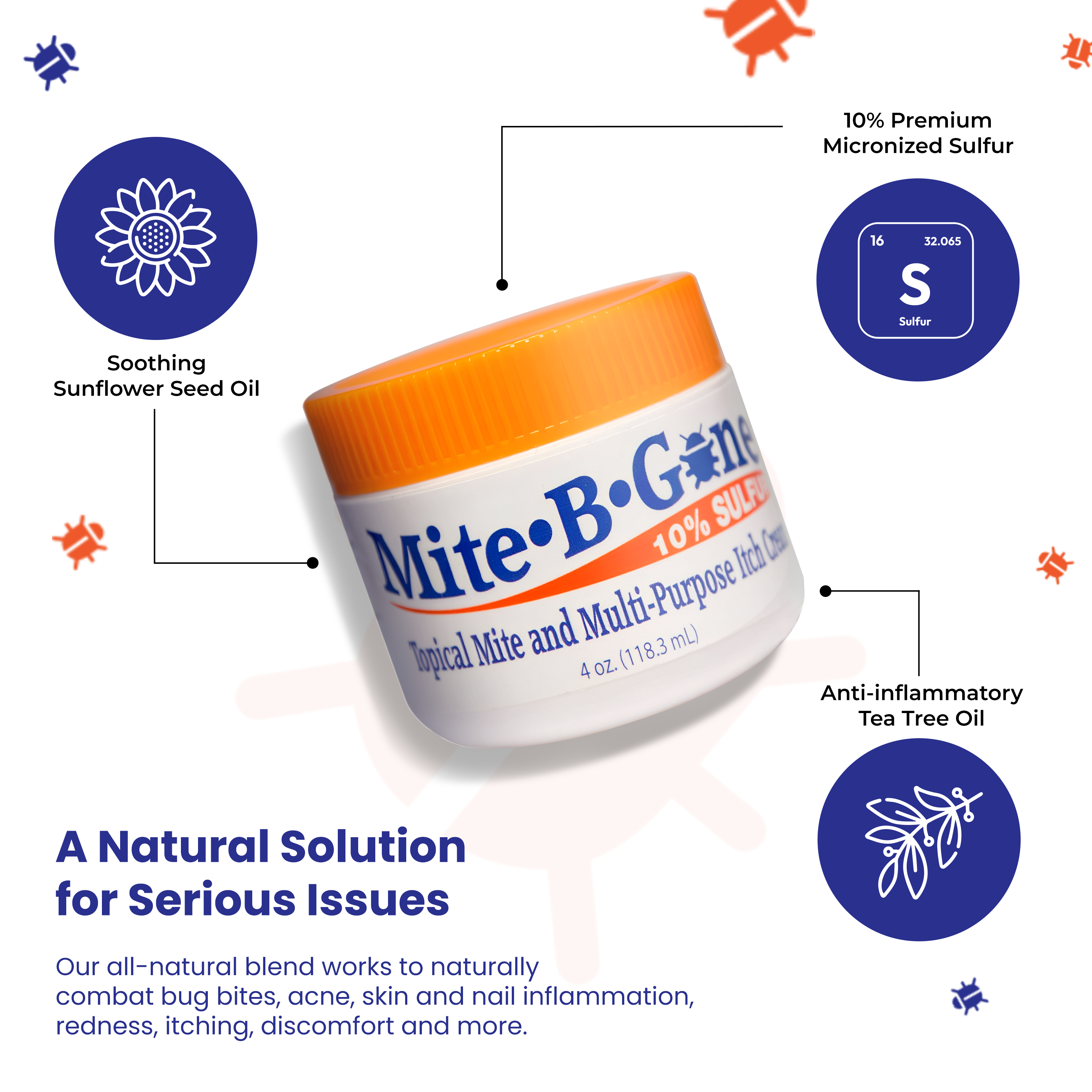 Mite Eliminator Relief Pack | Mite-B-Gone 10% Sulfur Cream | 2- Mite-B ...