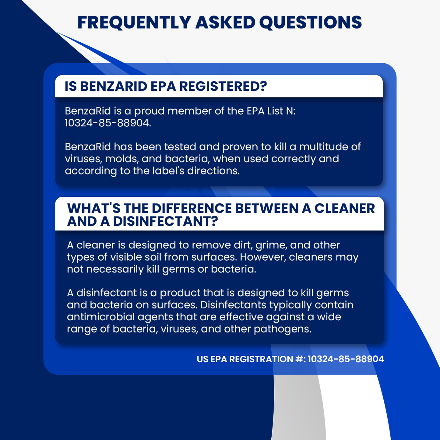 Desinfectante BenzaRid (1 galón) | Registrado por la EPA