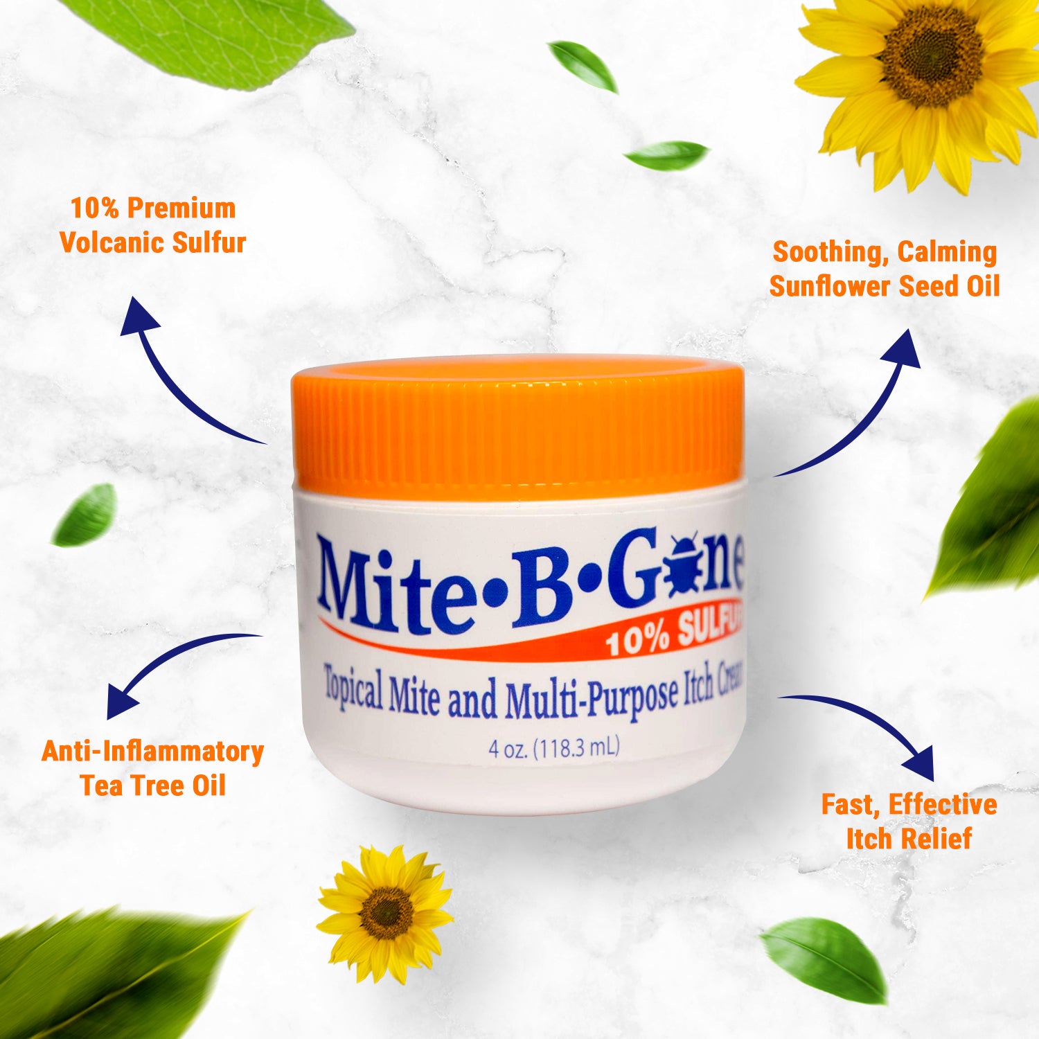 Mite-B-Gone 10% Sulfur Cream (4oz) | Itch Relief From Mites, Insect Bi ...