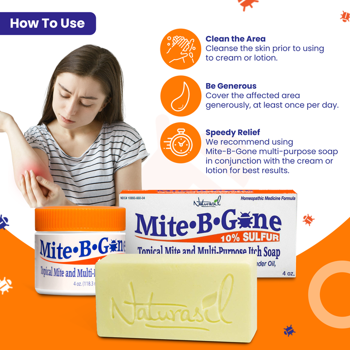 Mite-B-Gone 10% Sulfur Cream (4oz) | Itch Relief From Mites, Insect Bi ...